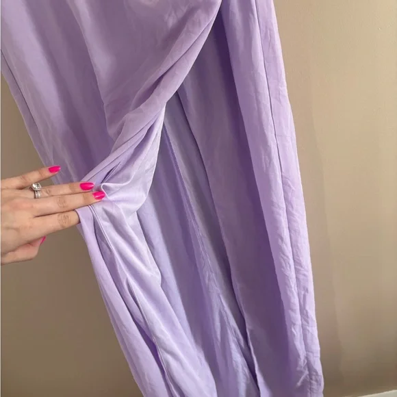 Lulus Glamorous Disposition Lavender Ruched Maxi Dress Size Large Bridesmaid - Picture 9 of 9